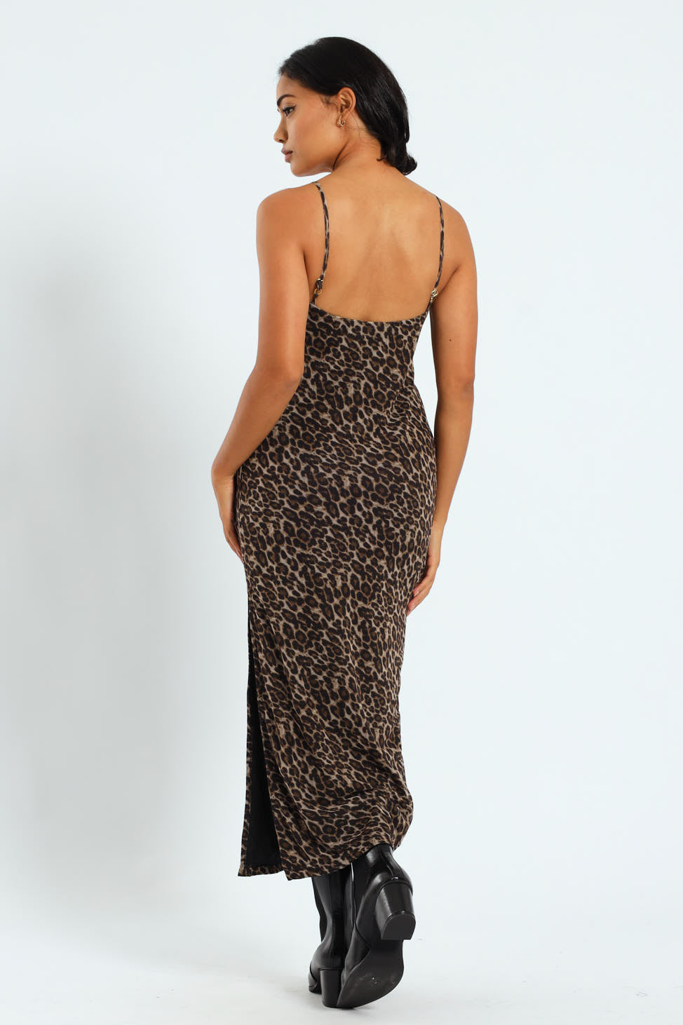 Leopard Mesh Maxi Dress