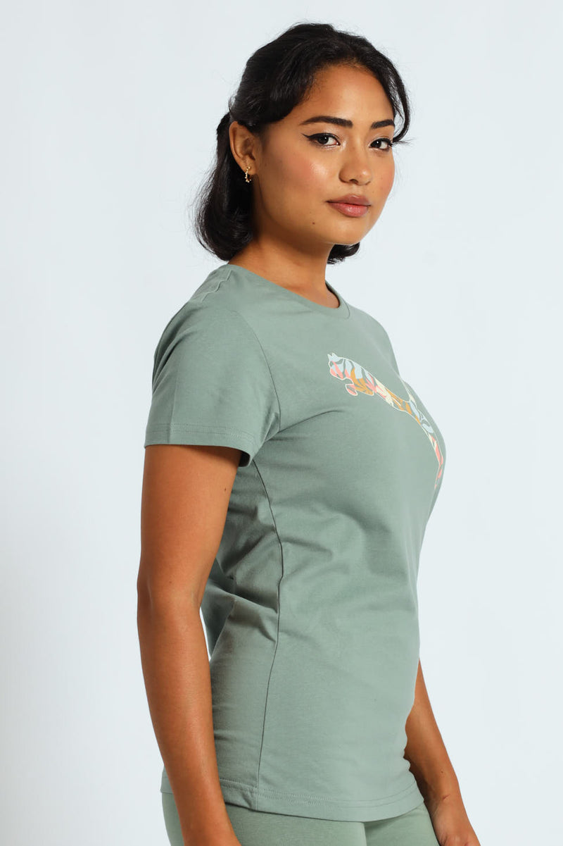 Graphics Floral Logo Tee - Green