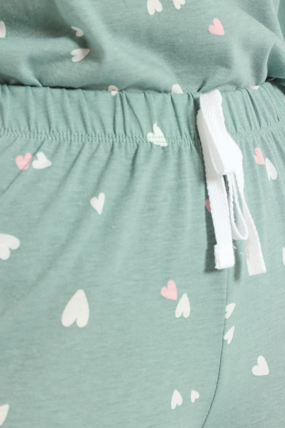 Knit Hearts Jogger - Duck Egg