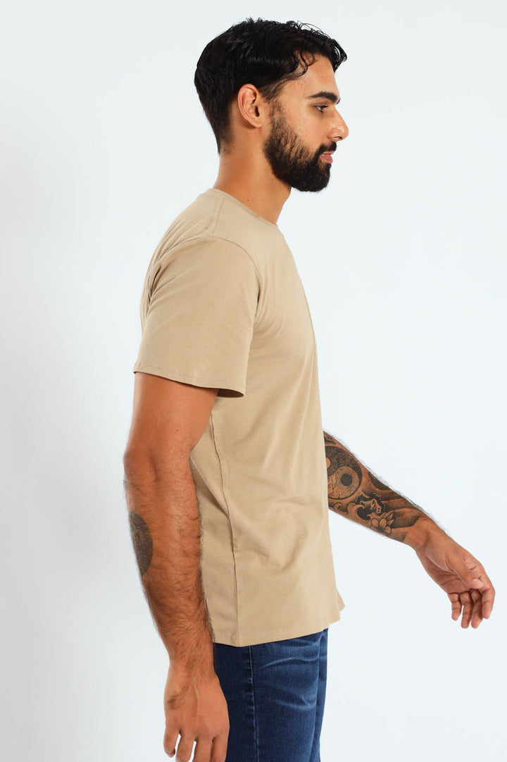Globe Front & Back Tee - Taupe