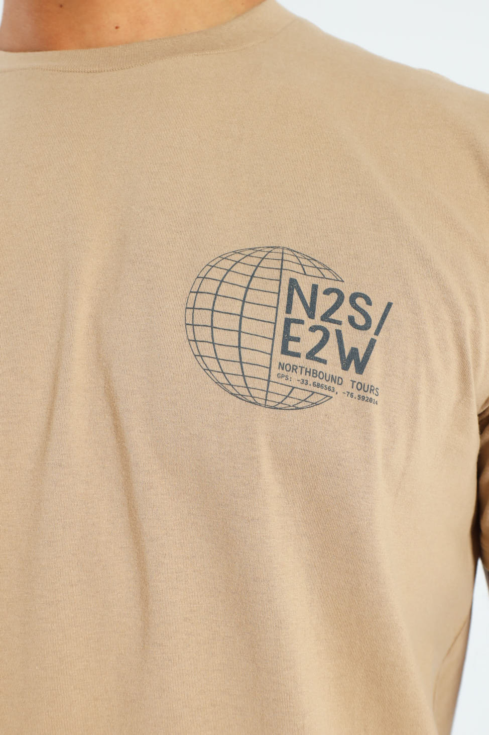Globe Front & Back Tee - Taupe