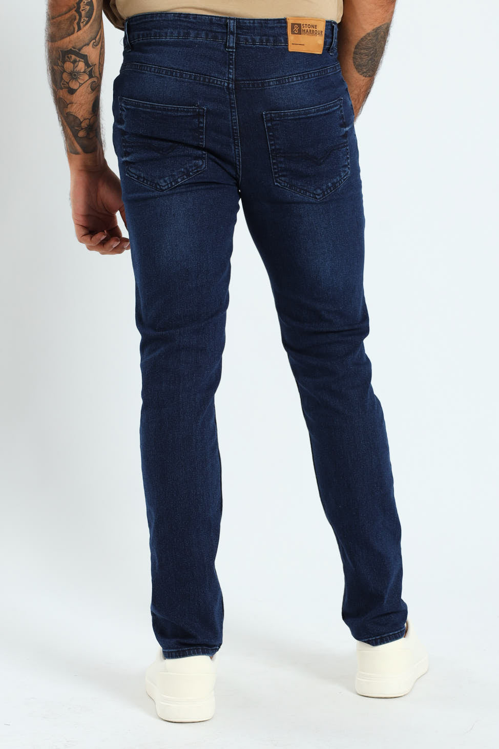 Mid Whisker Blast Skinny Denim - Denim