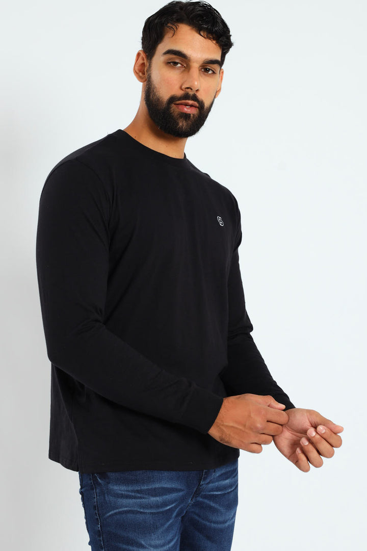 Long Sleeve Slub Tee - Black