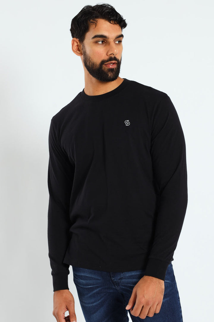 Long Sleeve Slub Tee - Black