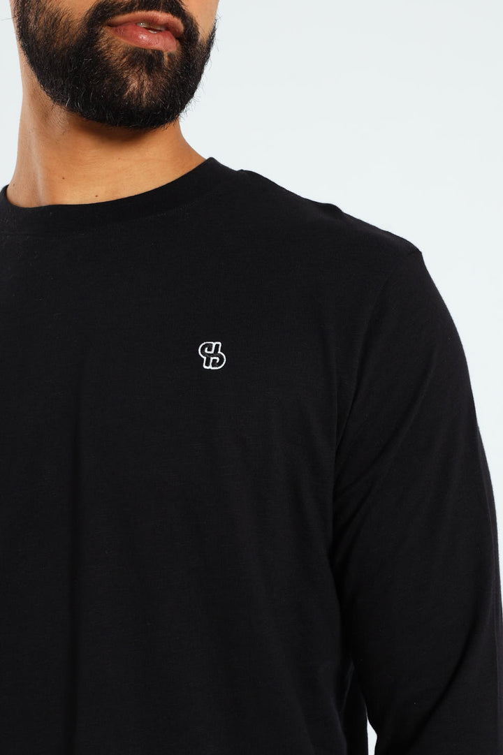 Long Sleeve Slub Tee - Black