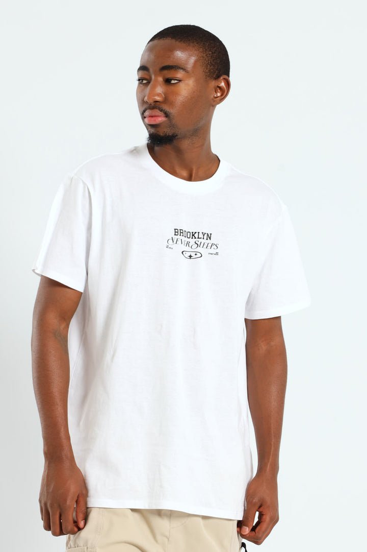 City Printed Front & Back Tee - White