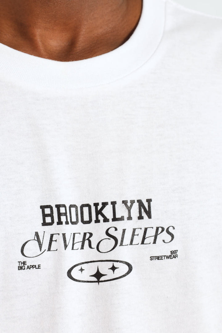 City Printed Front & Back Tee - White