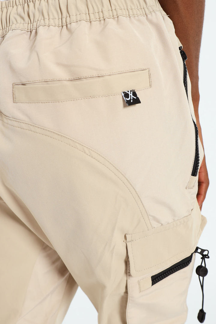 Strap Cargo Pants - Stone