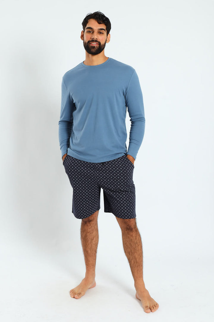 Long Sleeve Interlock Top - Blue