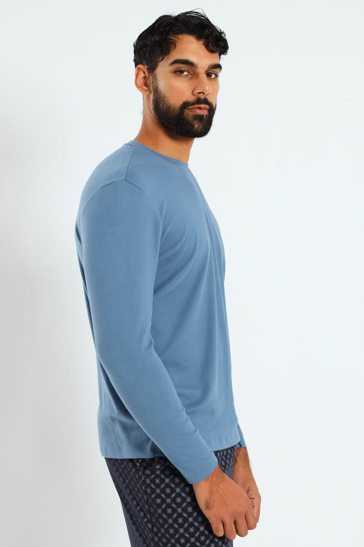 Long Sleeve Interlock Top - Blue