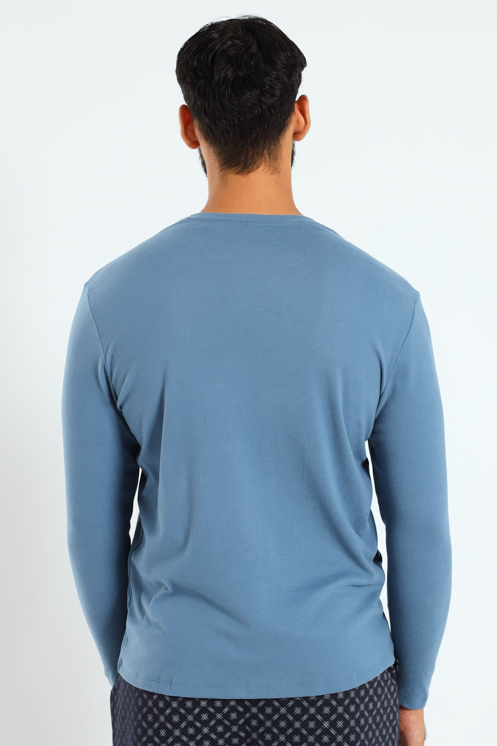 Long Sleeve Interlock Top - Blue