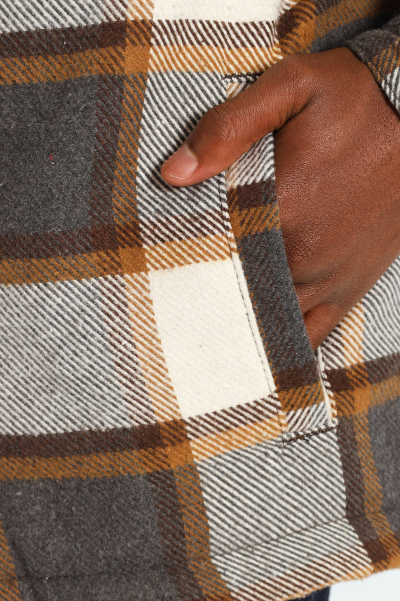 Check Flannel Shacket - Chocolate