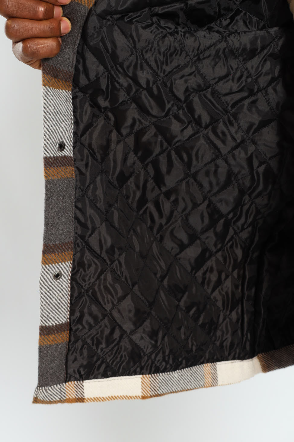 Check Flannel Shacket - Chocolate