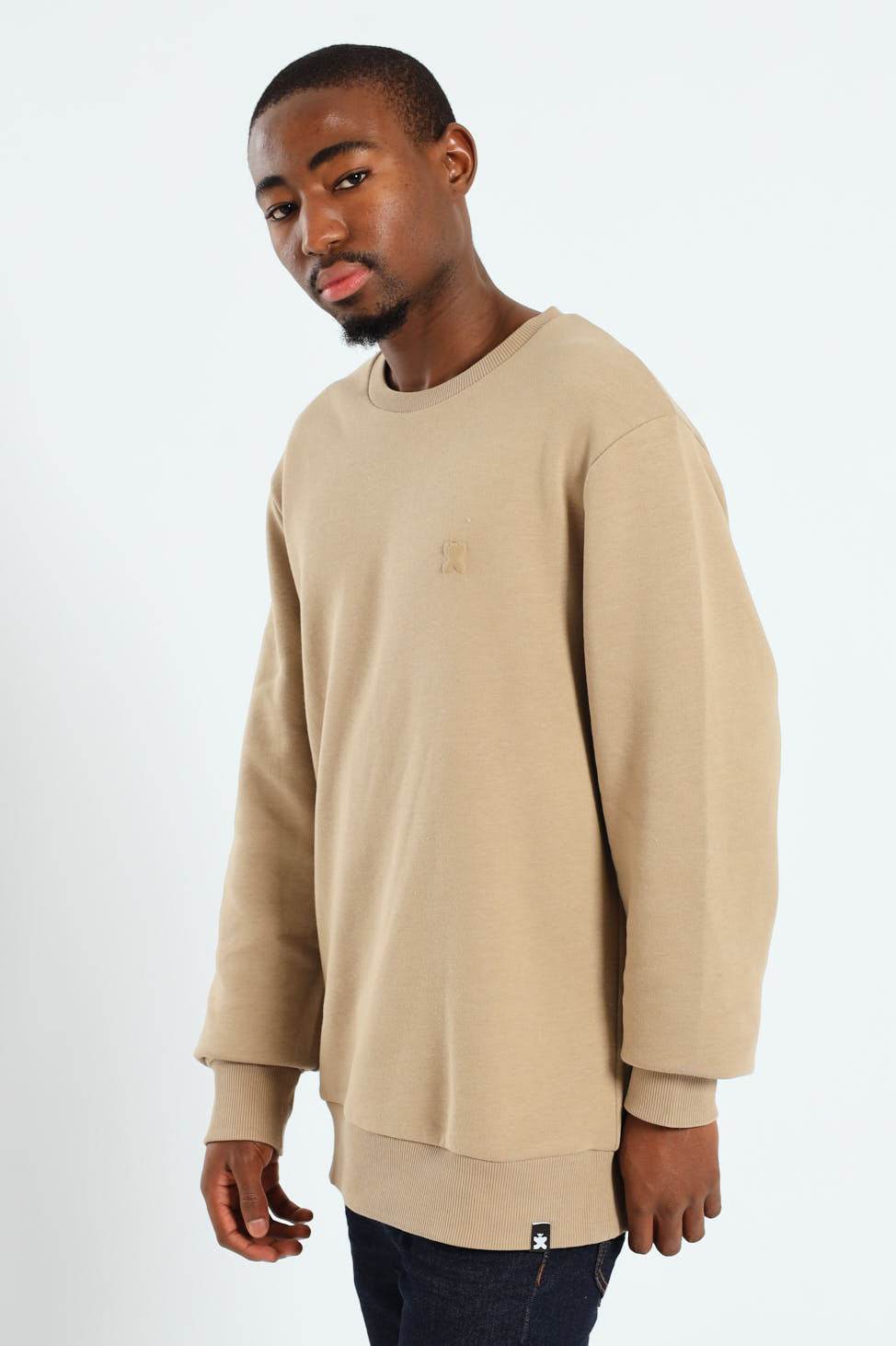 Plain Crew Fleece Top - Taupe