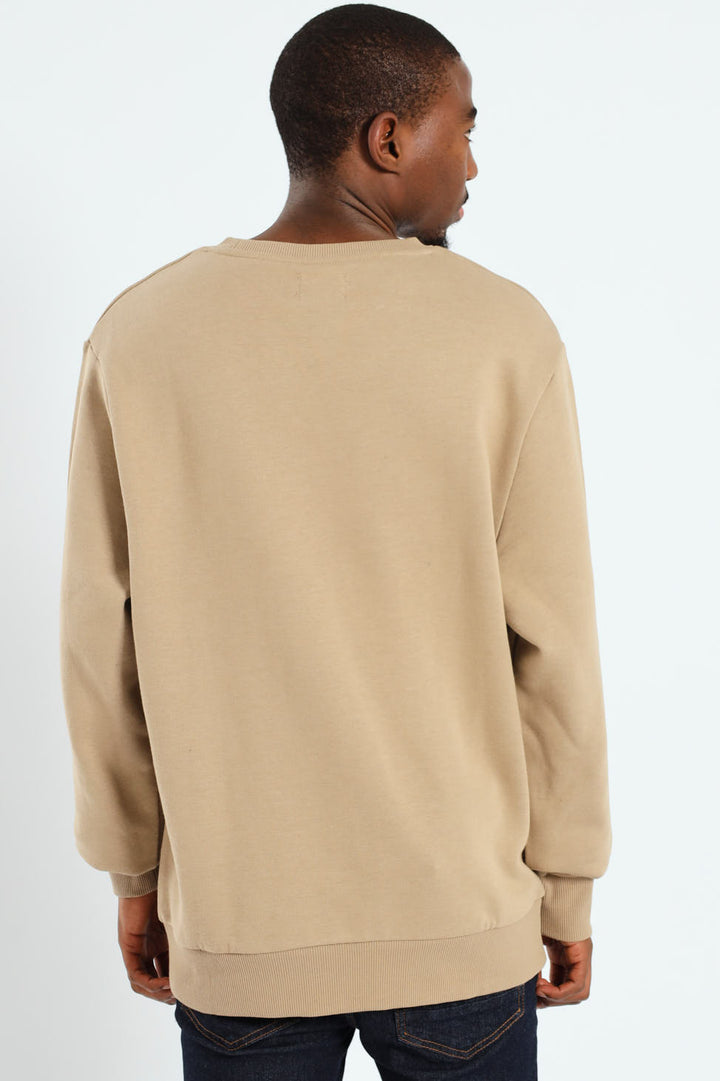 Plain Crew Fleece Top - Taupe