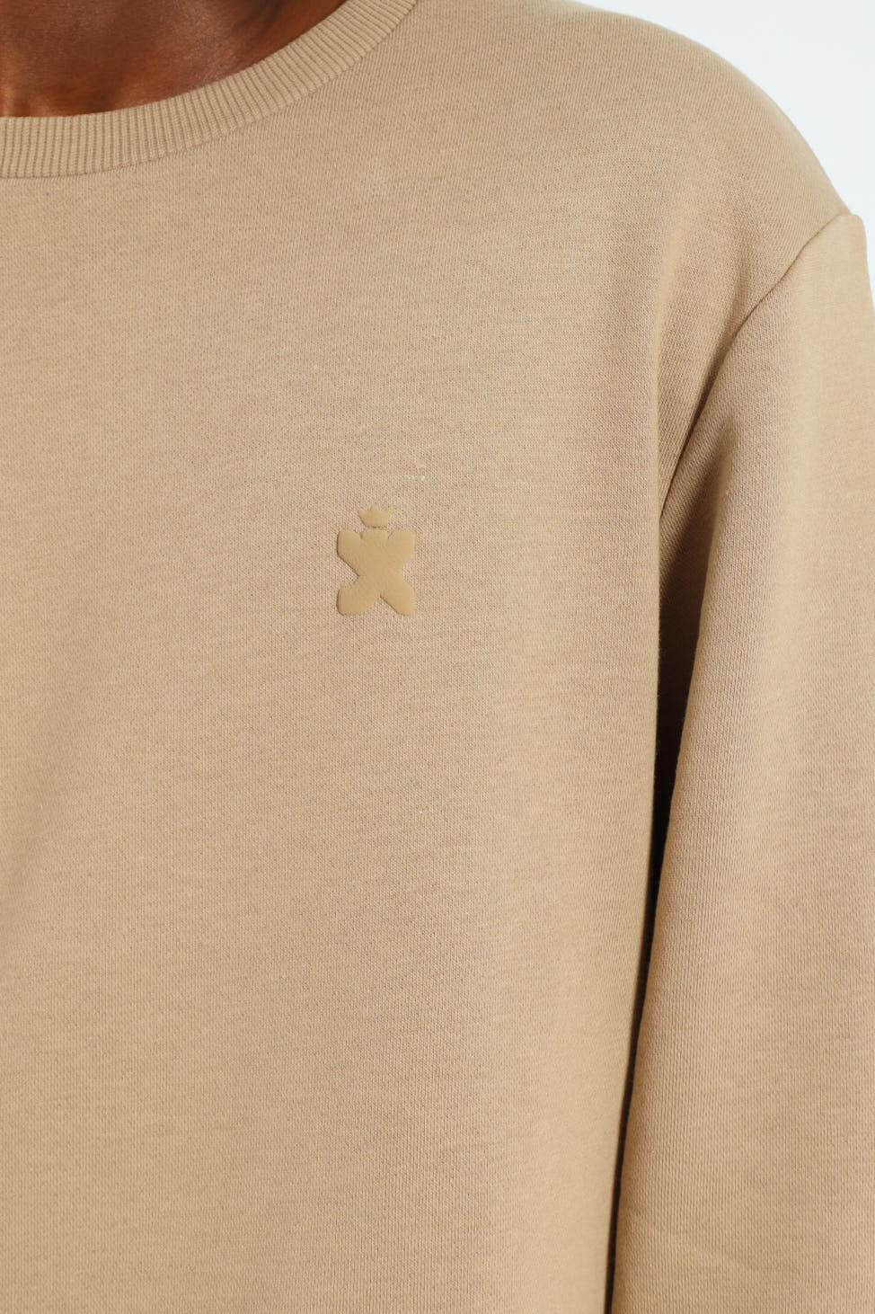 Plain Crew Fleece Top - Taupe