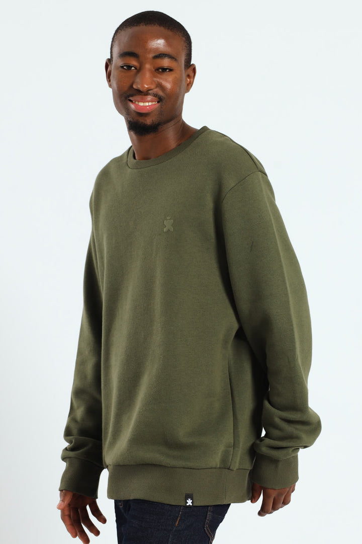 Plain Crew Fleece Top - Light Fatigue