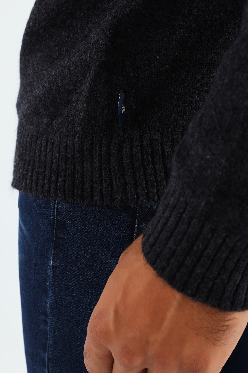 Plain V-Neck Knitwear - Navy