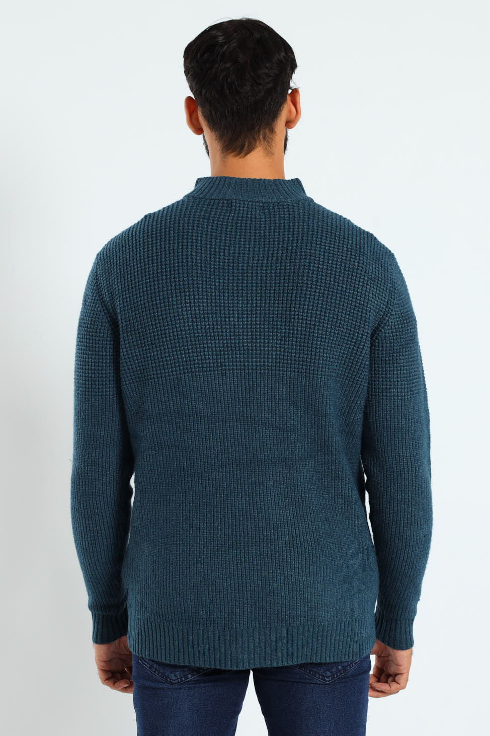 Plain Quarter Zip Knitwear - Teal