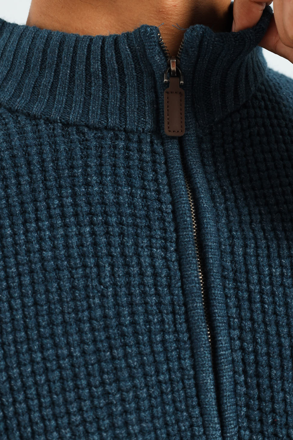 Plain Quarter Zip Knitwear - Teal