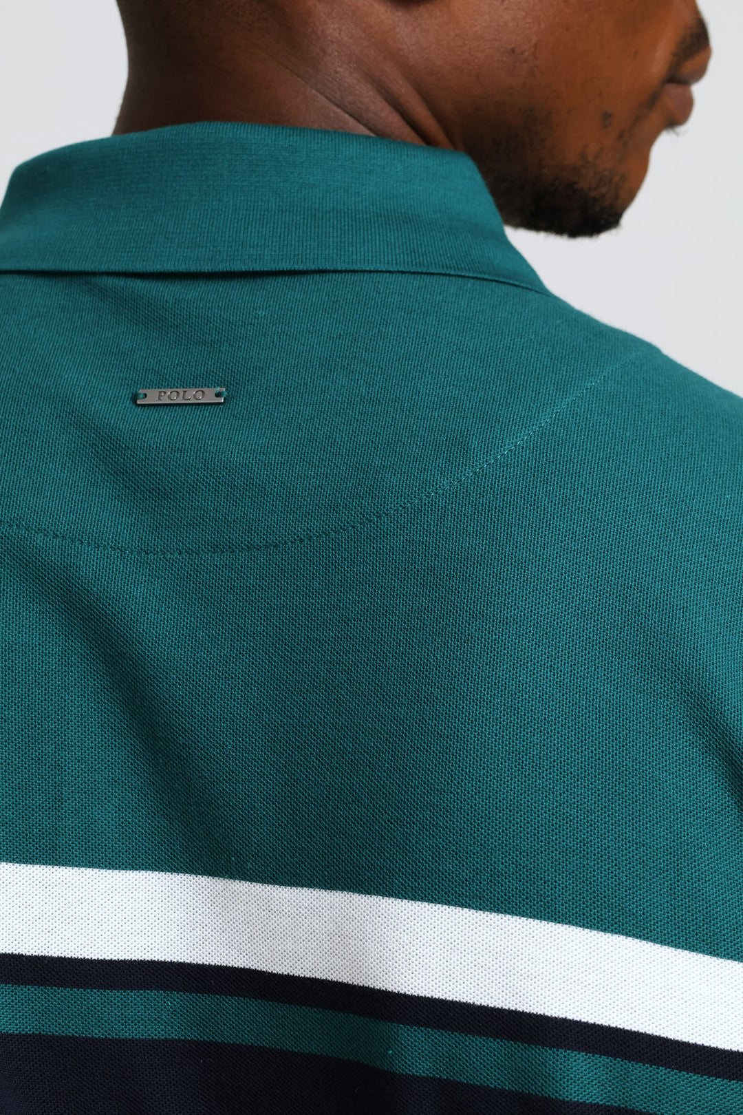 Tilston Stripe Long Sleeve Golfer - Green