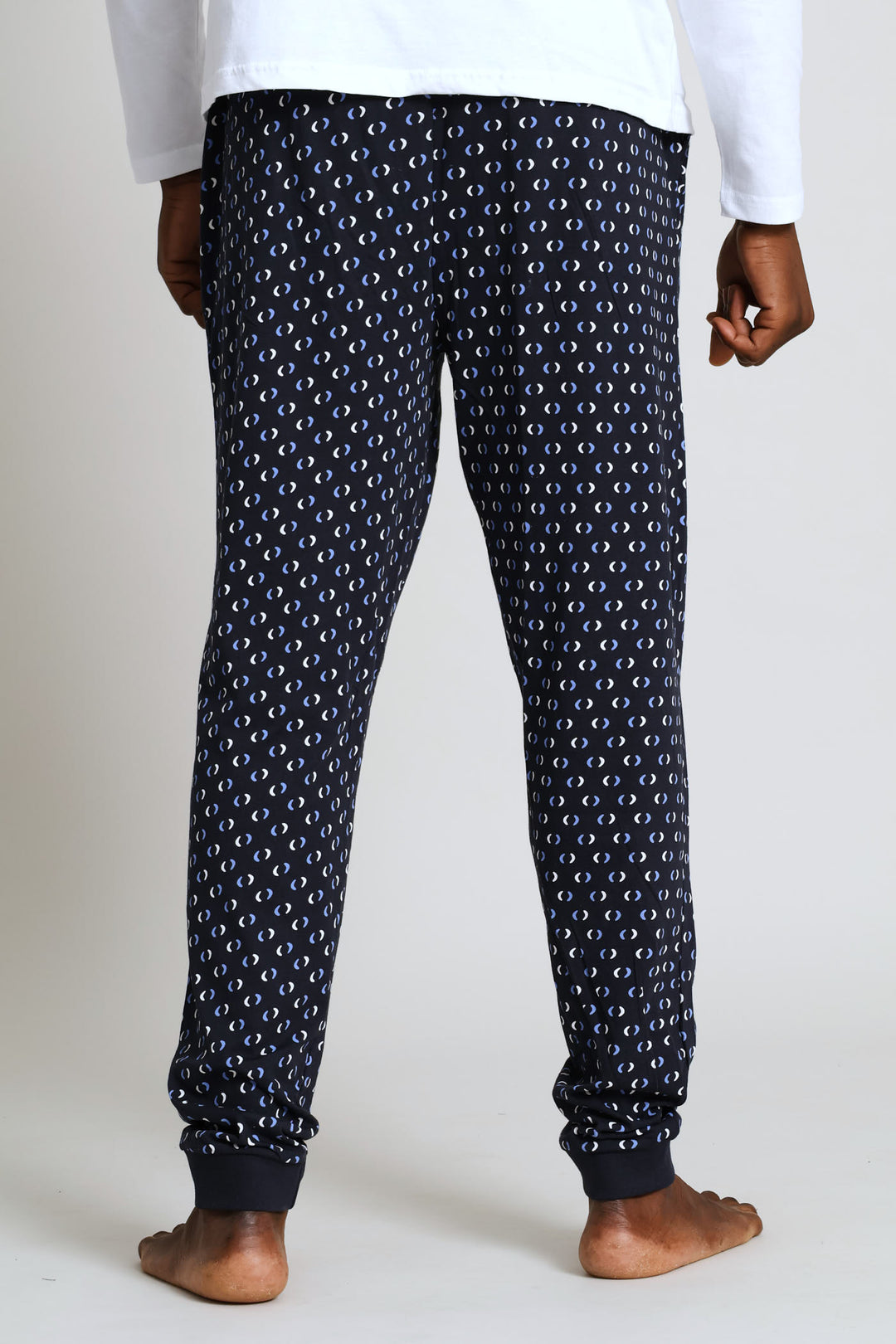 Printed Jogger - Navy/White