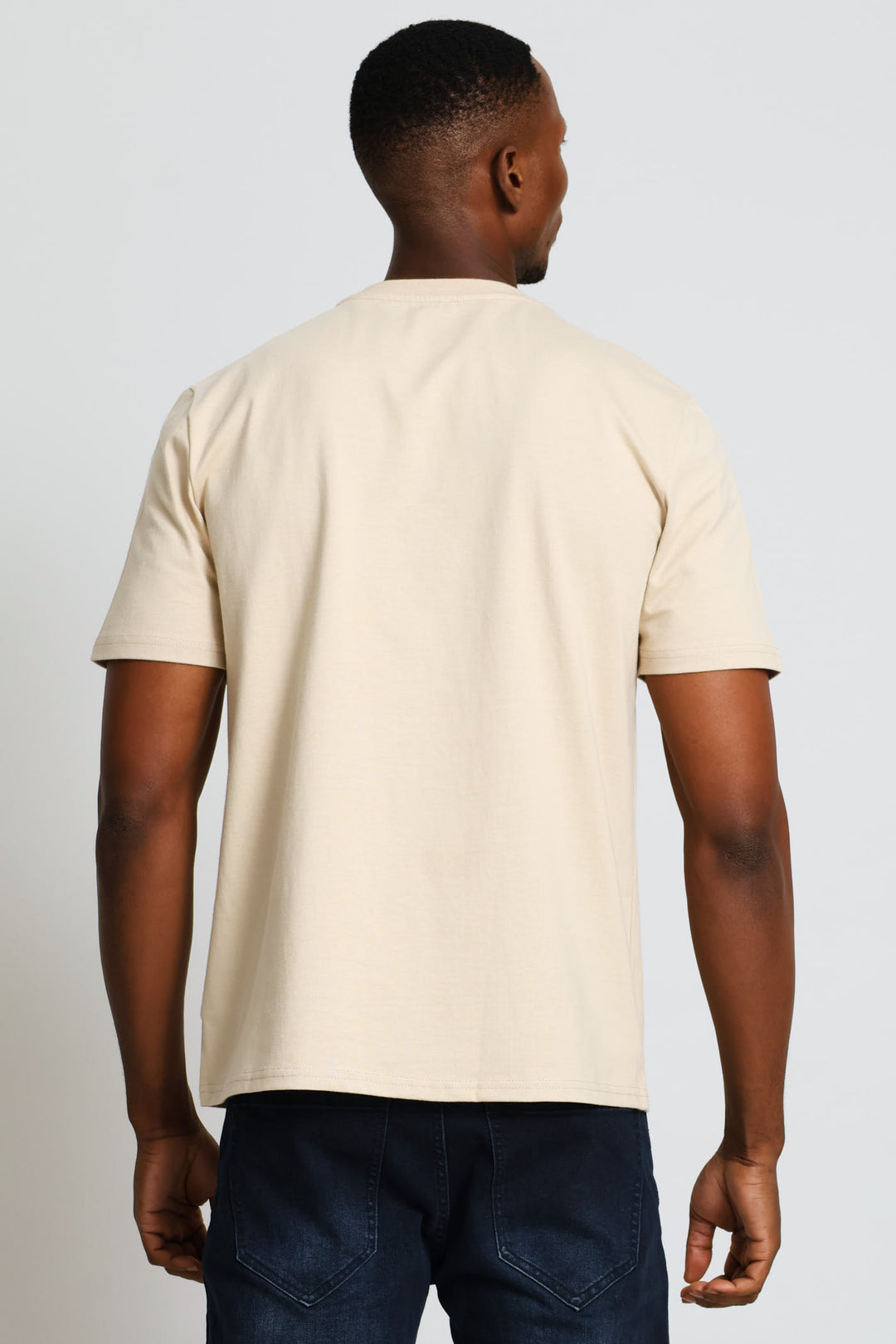 Wings Chest Print Tee - Taupe