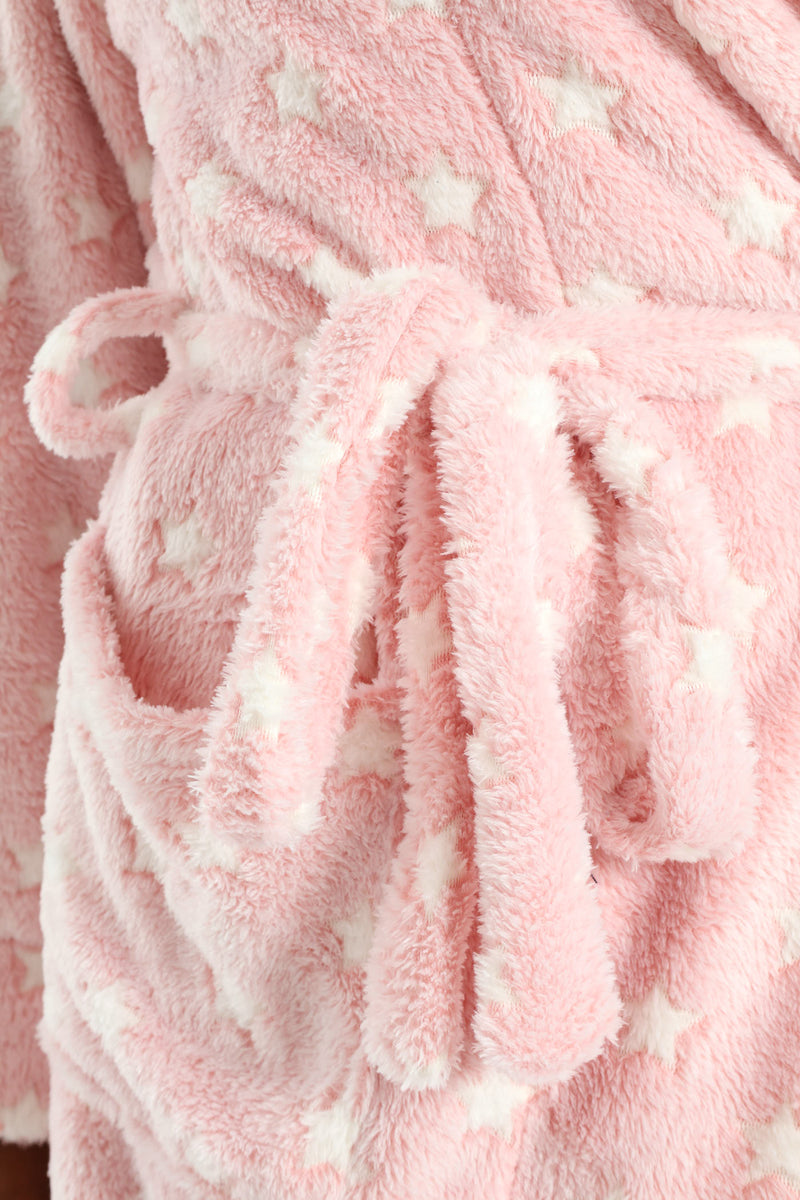 Two-Tone Stars Fluffy Gown - Pink