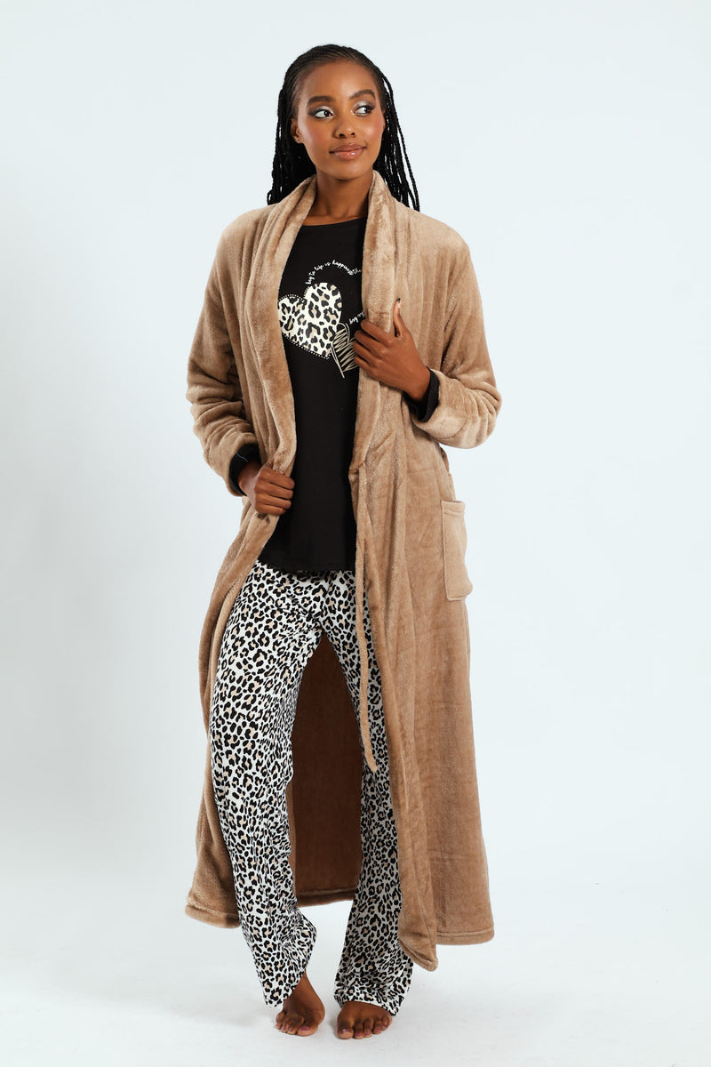 Fluffy Gown - Brown