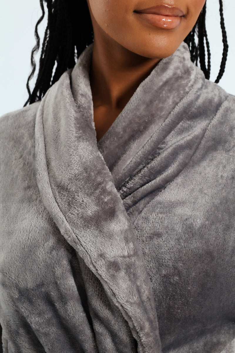 Fluffy Gown - Grey