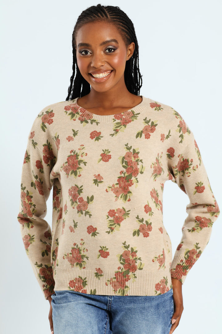 Vintage Floral Pullover