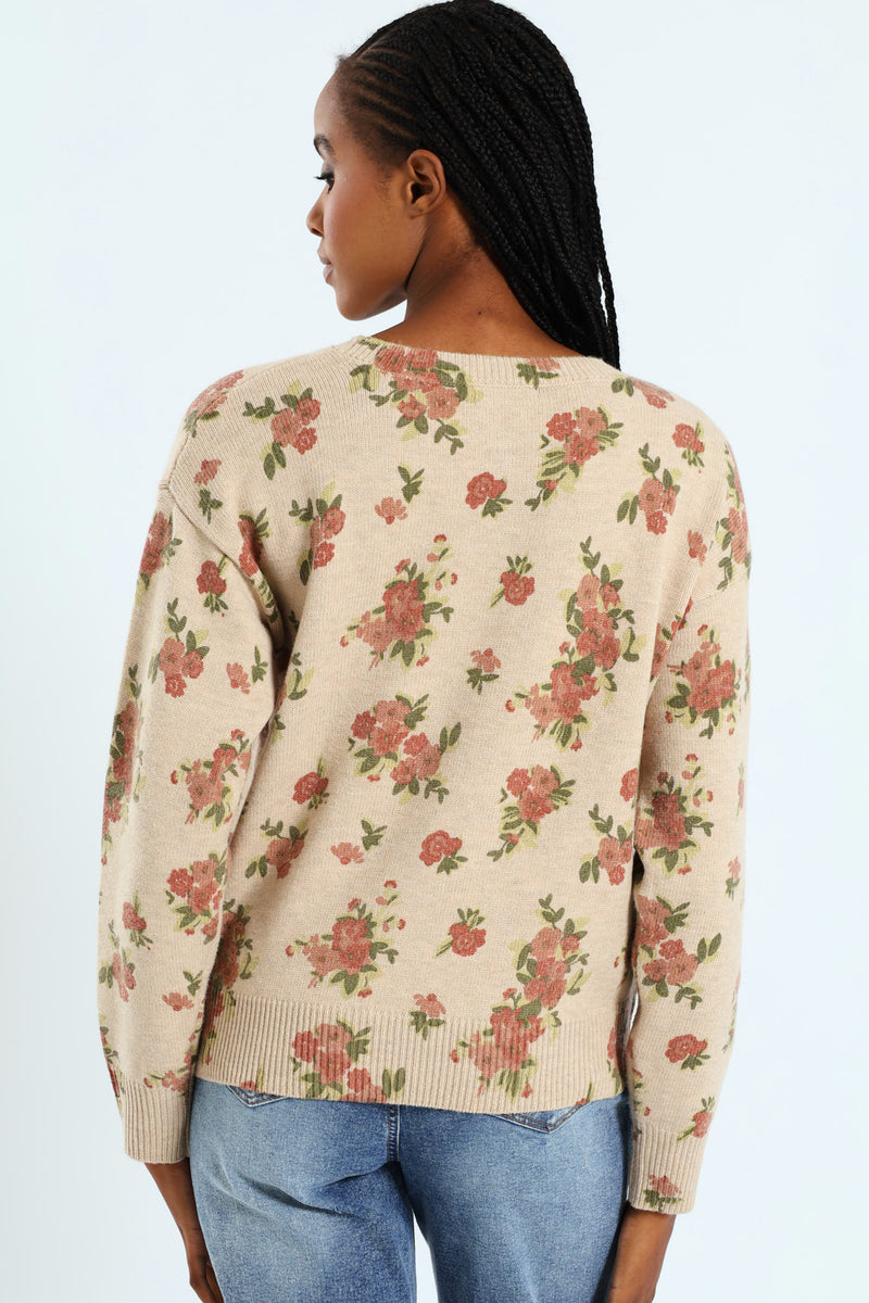 Vintage Floral Pullover