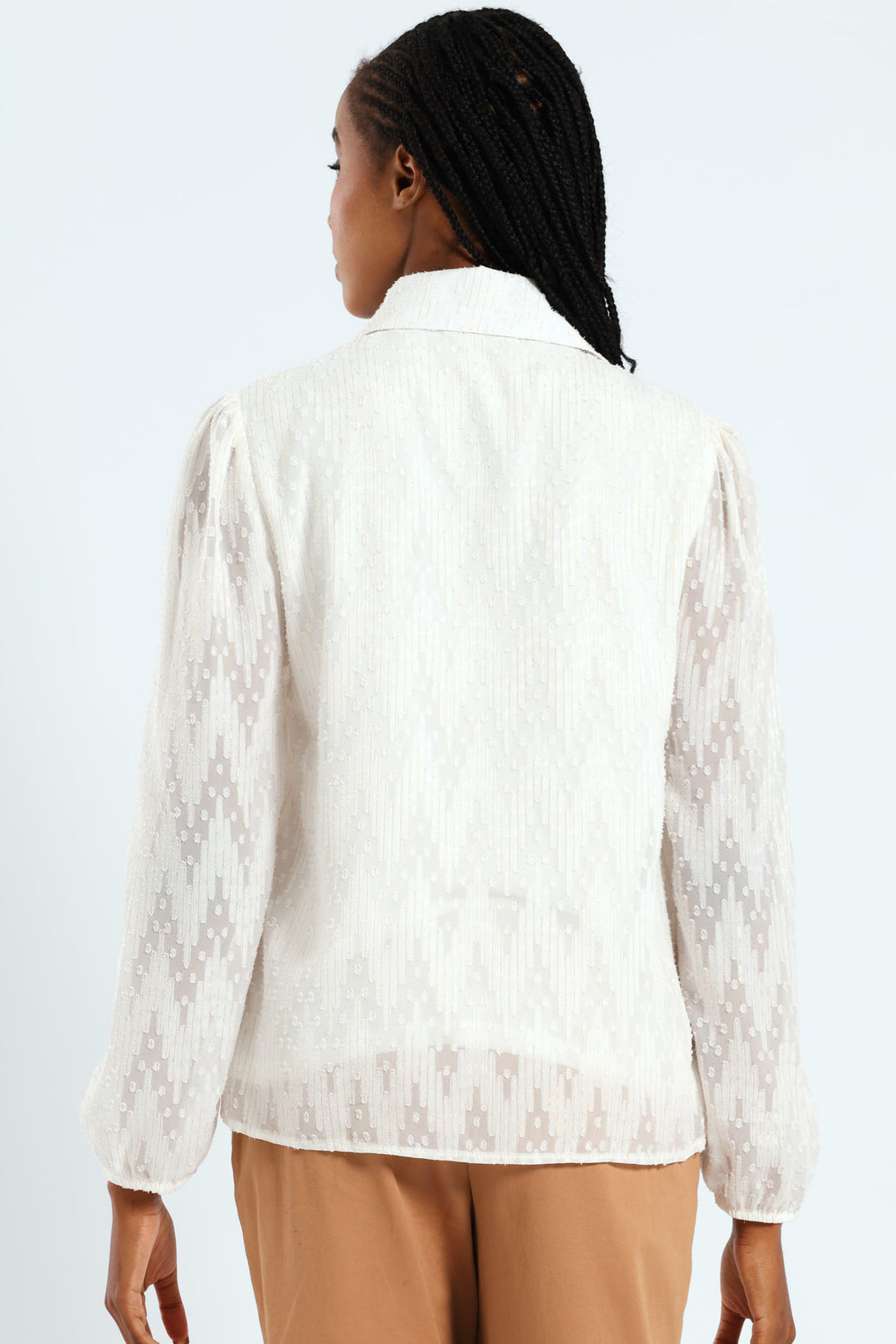 Textured Clip Spot Shirt - Cream
