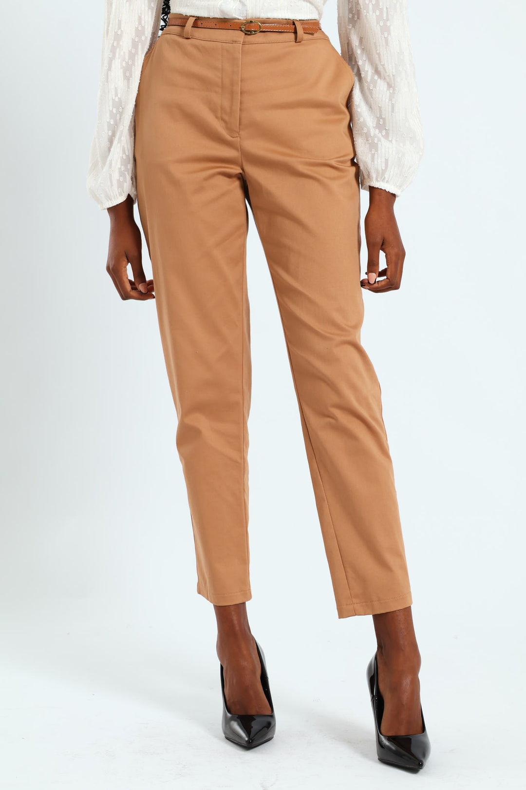 Chino Belted Pant - Stone