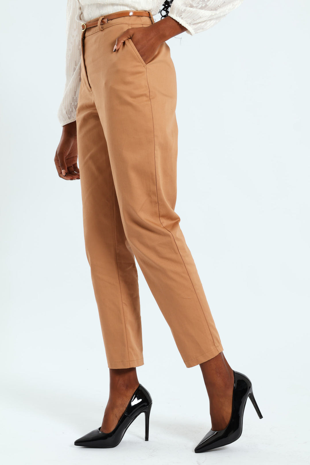 Chino Belted Pant - Stone
