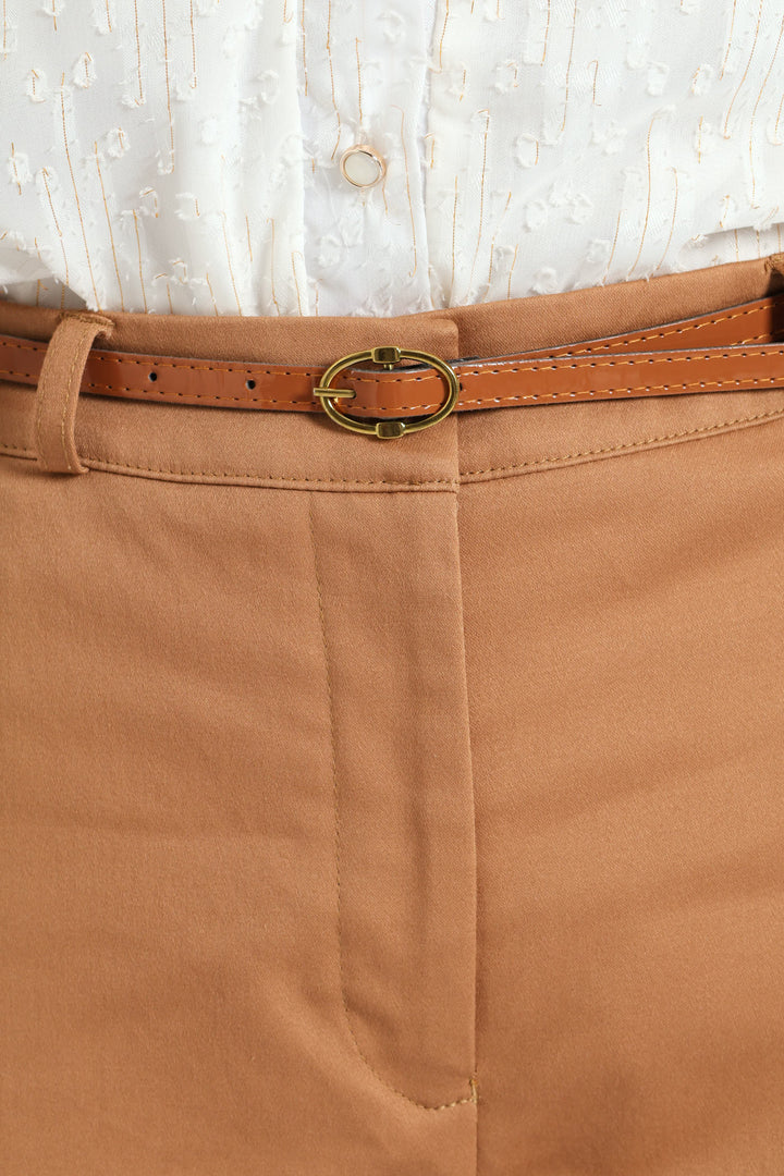 Chino Belted Pant - Stone