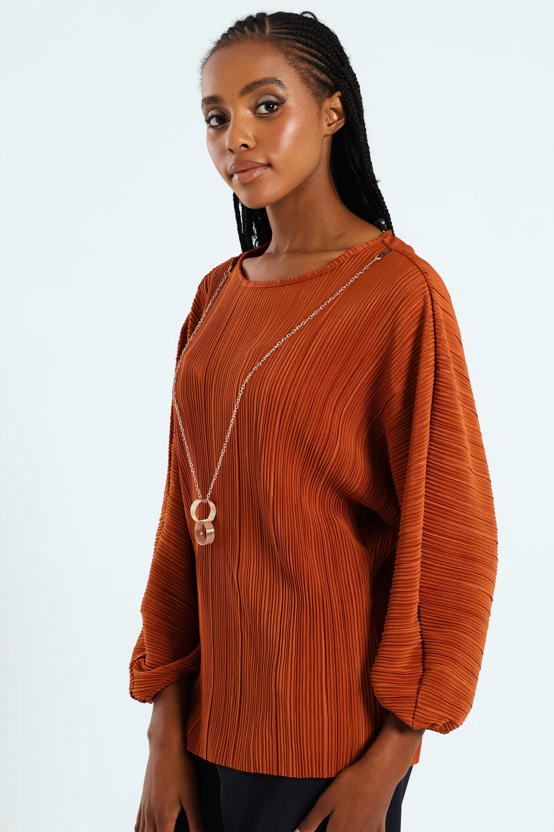 Dolman Plisse Blouse - Copper