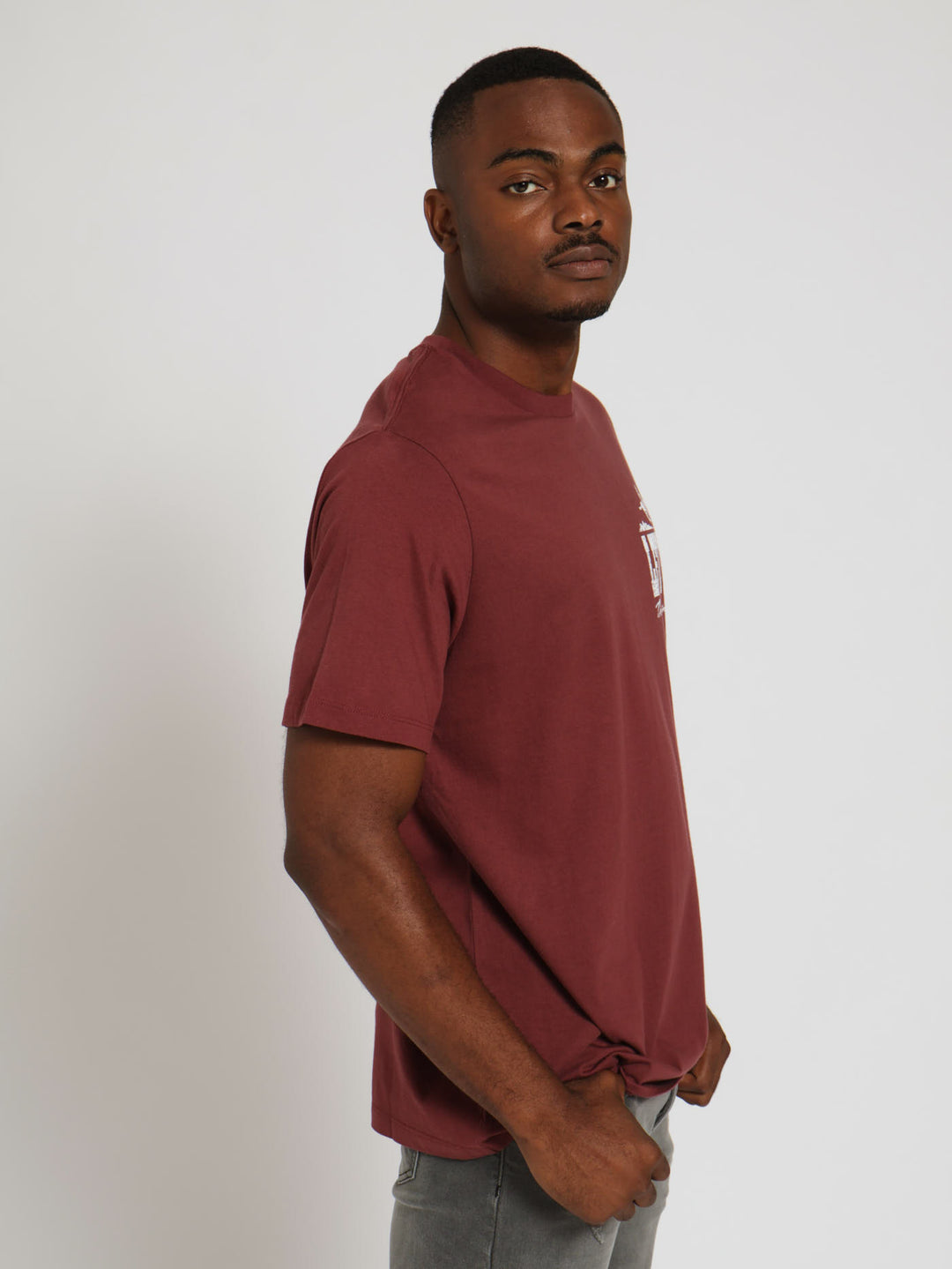 Graphic Crewneck Tee - Burgundy