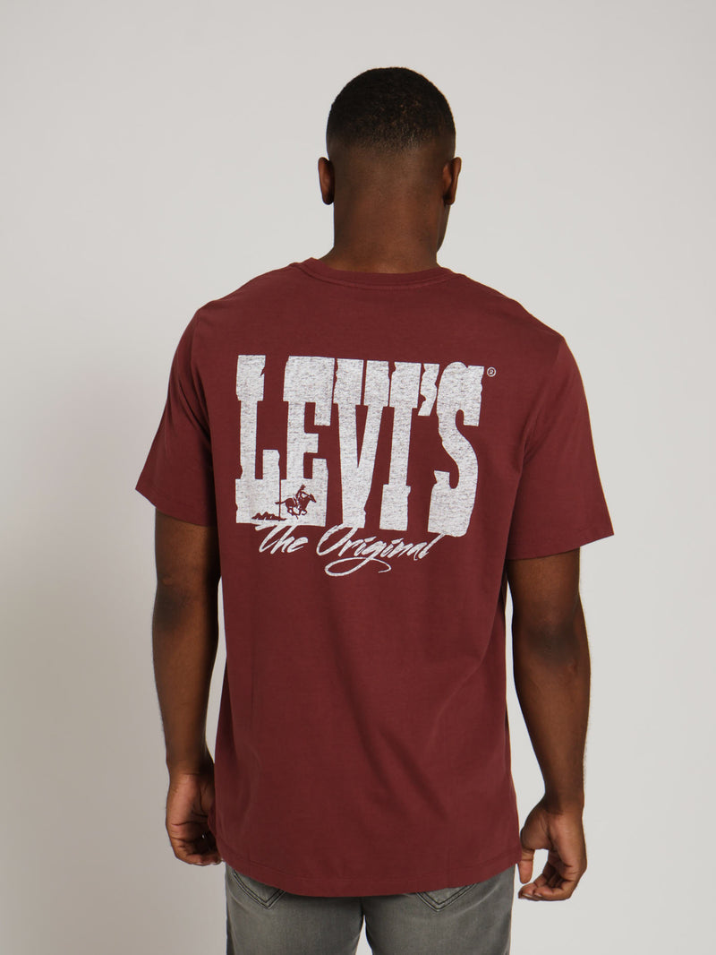 Graphic Crewneck Tee - Burgundy