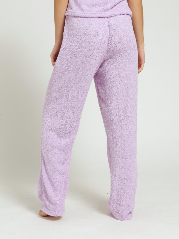 Cosy Knit Straight Leg Pj Pants - Purple