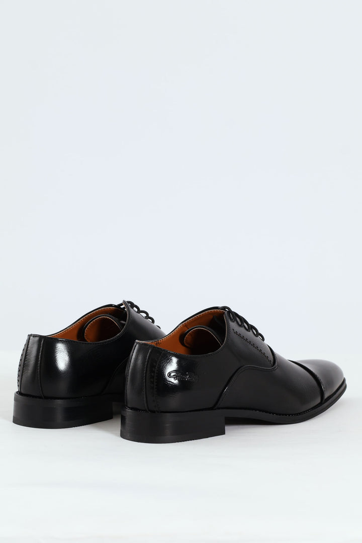 Plain Toe Cap Oxford Shoe - Black