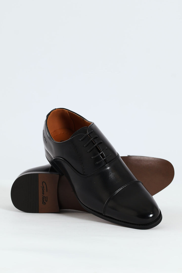 Plain Toe Cap Oxford Shoe - Black
