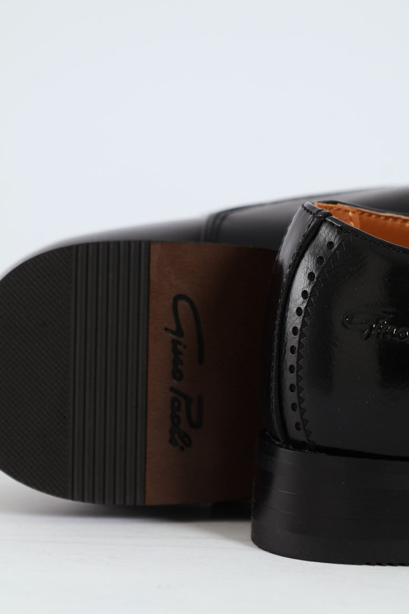 Plain Toe Cap Oxford Shoe - Black