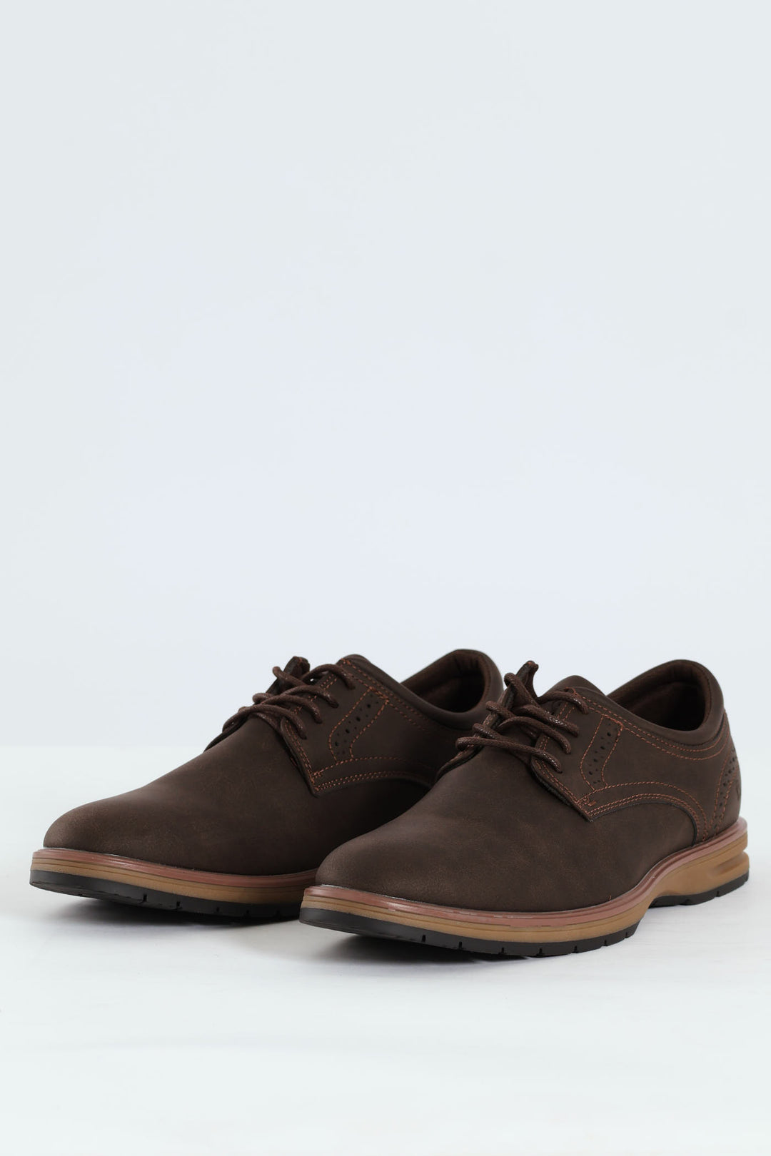 Smart Casual Lace Up Derby Shoe - Brown