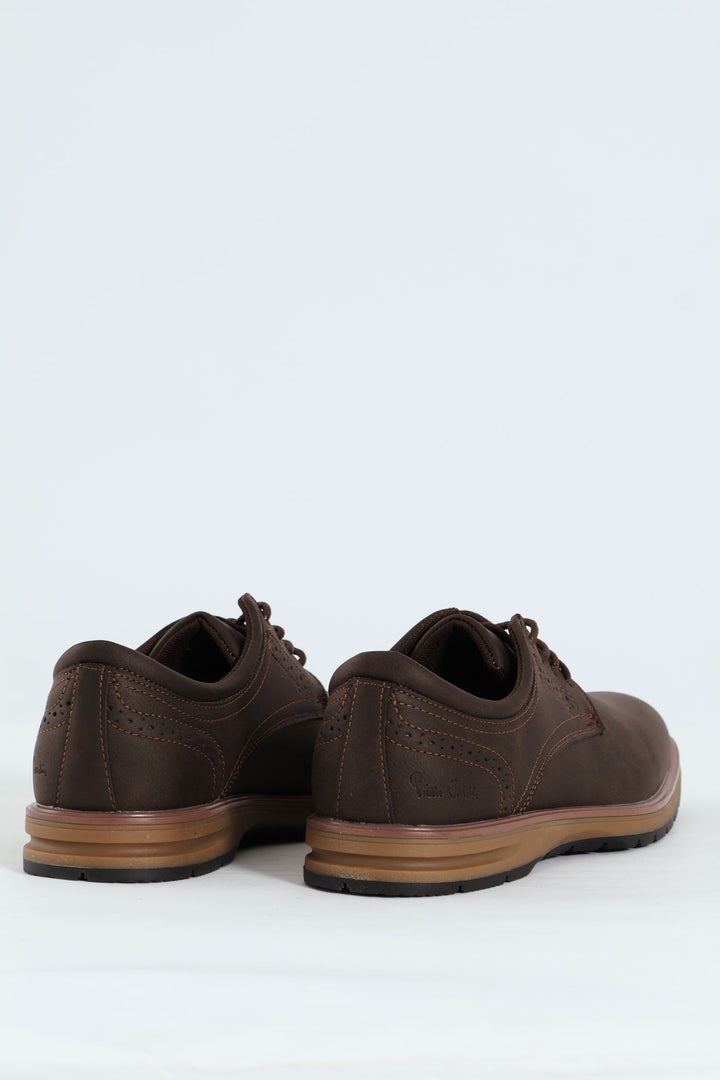 Smart Casual Lace Up Derby Shoe - Brown