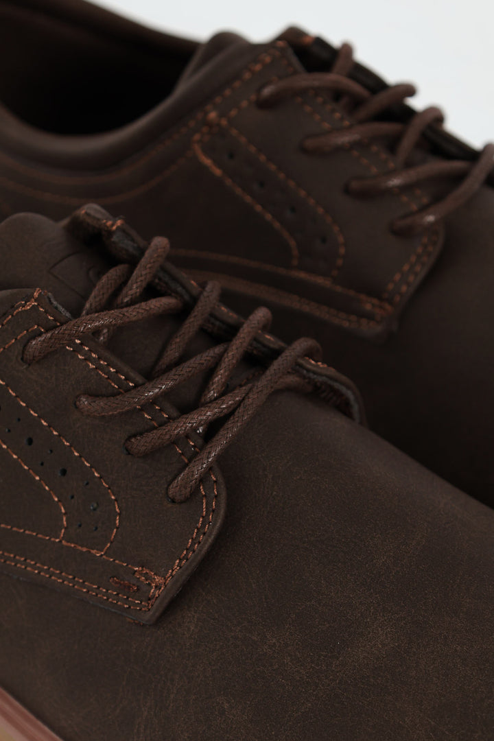 Smart Casual Lace Up Derby Shoe - Brown
