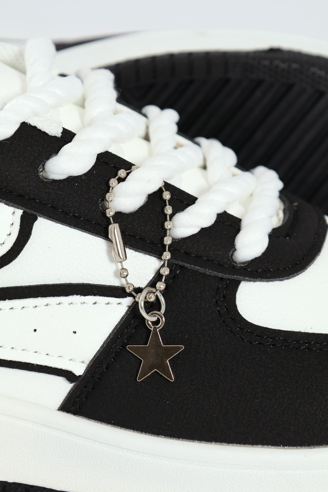 Girls Charm Court Sneaker - White/Black