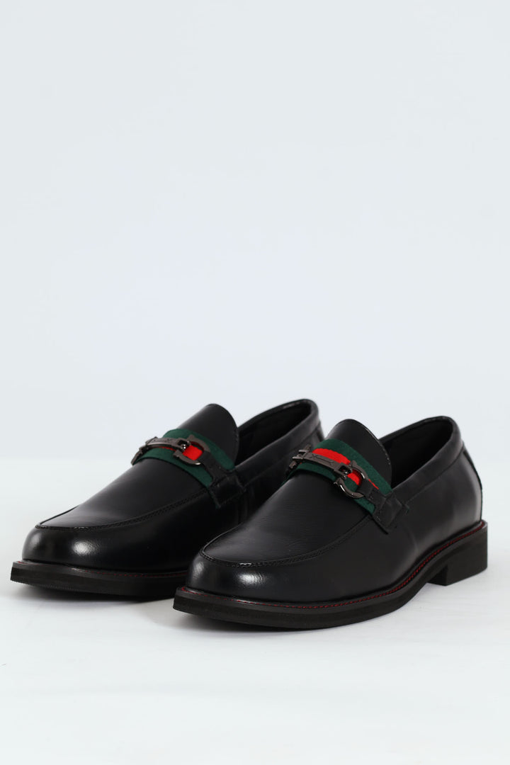 Tape & Trim Upper Detail Slip On Formal Shoe  - Black