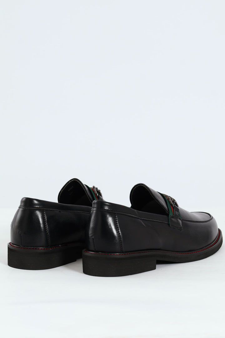 Tape & Trim Upper Detail Slip On Formal Shoe  - Black