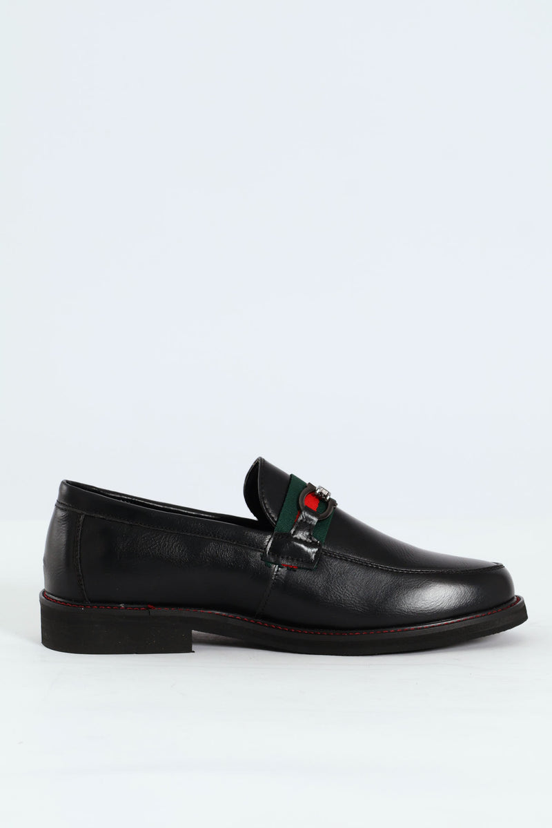 Tape & Trim Upper Detail Slip On Formal Shoe  - Black